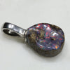 Australian Boulder Opal Silver Loop Pendant with Silver Chain