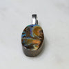 Australian Boulder Opal Silver Loop Pendant with Silver Chain