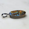 Australian Boulder Opal Silver Loop Pendant with Silver Chain