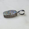 Australian Boulder Opal Silver Loop Pendant with Silver Chain