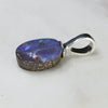 Australian Boulder Opal Silver Loop Pendant with Silver Chain