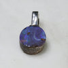 Australian Boulder Opal Silver Loop Pendant with Silver Chain