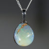 Australian Boulder Opal Silver Loop Pendant with Silver Chain