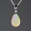 Australian Boulder Opal Silver Loop Pendant with Silver Chain
