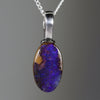 Australian Boulder Opal Silver Loop Pendant with Silver Chain