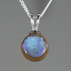 Australian Boulder Opal Silver Loop Pendant with Silver Chain
