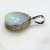Australian Boulder Opal Silver Loop Pendant with Silver Chain