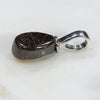Australian Boulder Opal Silver Loop Pendant with Silver Chain