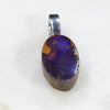 Australian Boulder Opal Silver Loop Pendant with Silver Chain