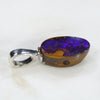Australian Boulder Opal Silver Loop Pendant with Silver Chain
