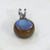 Australian Boulder Opal Silver Loop Pendant with Silver Chain
