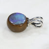 Australian Boulder Opal Silver Loop Pendant with Silver Chain