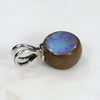Australian Boulder Opal Silver Loop Pendant with Silver Chain
