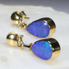 Natural Australian  Boulder Opal 18k Gold Earrings