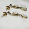 Natural Australian White Opal Gold Earrings