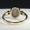 Natural Australian White Opal and Diamond  Gold Ring  - Size 6.5