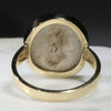 Large White Opal with Bright Flashes of Yellow, Green and Red Gold Ring - Size 7.5
