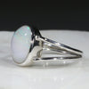 Natural Australian White Opal Silver Ring - Size  5