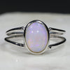 Natural Australian Opal Silver Ring - Size 6.25