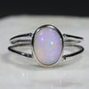 Natural Australian Opal Silver Ring - Size 6.25