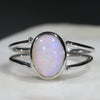 Natural Australian Opal Silver Ring - Size 6.25