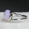 Natural Australian Opal Silver Ring - Size 6.25