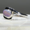 Natural Australian Opal Silver Ring - Size 8.5