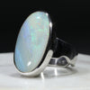 Large Natural Australian Opal Silver Ring
