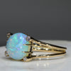Natural Australian Boulder Opal and Diamond 18k Gold Ring - Size 7.5