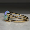 Natural Australian Boulder Opal and Diamond 18k Gold Ring - Size 7.5