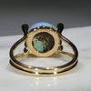 Natural Australian Boulder Opal and Diamond 18k Gold Ring - Size 7.5