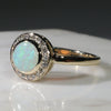 Australian Solid White Opal and Diamond Gold Ring - Size 7 Code -GR725
