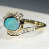 Green Opal Gold ring with Diamonds