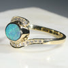 Natural Australian Boulder Opal and Diamond  Gold Ring Size 8.25