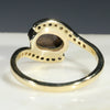 Natural Australian White Boulder Opal and Diamond  Gold Ring Size 7.5