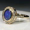 10k Gold- Solid Boulder Opal - Natural Diamonds