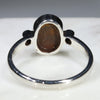 Australian Solid Boulder Opal and Diamond Silver Ring - Size 7.25 Code - RS4
