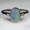 Natural Australian Opal and Diamond Ring