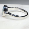 Australian Solid Boulder Opal and Diamond Silver Ring - Size 6.25 Code - SR7