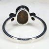 Australian Solid Boulder Opal and Diamond Silver Ring - Size 6.25 Code - SR7