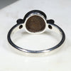 Australian Solid Boulder Opal and Diamond Silver Ring - Size 8 Code - SR2