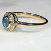 Natural Australian Boulder Opal and Diamond Gold Ring - Size 6 Code -GR706