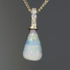 Australian Boulder  Opal and Diamond Gold Pendant (11mm x 7mm)Code -PL6