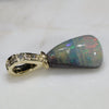 Australian Boulder  Opal and Diamond Gold Pendant (11mm x 7mm)Code -PL6