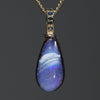 Australian Boulder  Opal and Black Diamond Gold Pendant