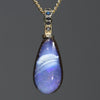 Australian Boulder  Opal and Black Diamond Gold Pendant