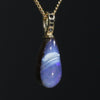 Australian Boulder  Opal and Black Diamond Gold Pendant