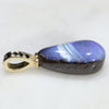 Australian Boulder  Opal and Black Diamond Gold Pendant