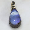 Australian Boulder  Opal and Black Diamond Gold Pendant
