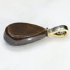Australian Boulder  Opal and Black Diamond Gold Pendant